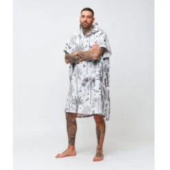 PONCHO AFTER BOTANICAL LIGHT GREY -JOBE Soldes poncho after botanical light grey 2