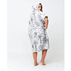 PONCHO AFTER BOTANICAL LIGHT GREY -JOBE Soldes poncho after botanical light grey 3