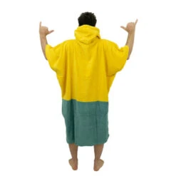 All-In PONCHO ALL IN BUMPY JAUNE/VERT -JOBE Soldes poncho all in bumpy jaune vert 3