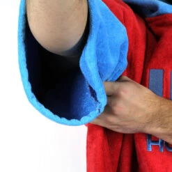 Poncho Howzit Bleu/rouge -JOBE Soldes poncho howzit bleu rouge 3