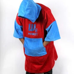Poncho Howzit Bleu/rouge -JOBE Soldes poncho howzit bleu rouge 4