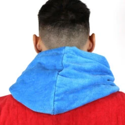 Poncho Howzit Bleu/rouge -JOBE Soldes poncho howzit bleu rouge 7