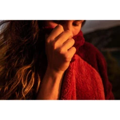 PONCHO PLAID AFTER ESSENTIAL SHERPA ROUGE TU -JOBE Soldes poncho plaid after essential sherpa rouge tu 3