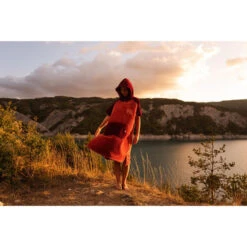 PONCHO PLAID AFTER ESSENTIAL SHERPA ROUGE TU -JOBE Soldes poncho plaid after essential sherpa rouge tu 5